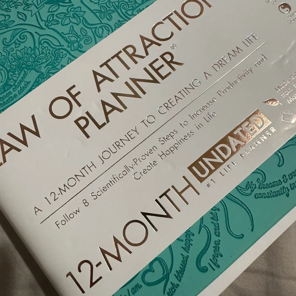 Freedom Mastery Law of Attraction Planner Undated 12 Month Life Organizer Teal